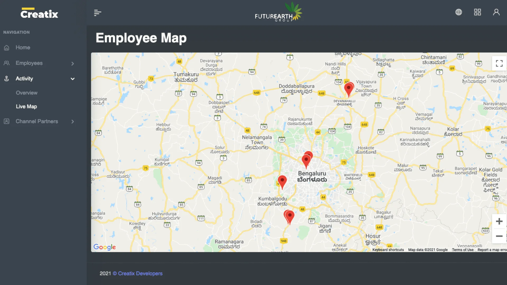 futurearth employee live map